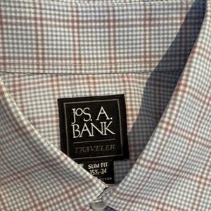 Jos. A. Bank Men's Plaid Shirt in Blue and Red